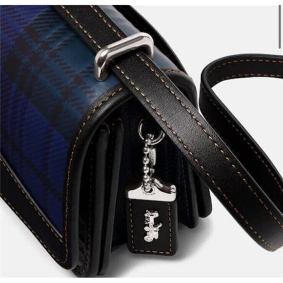 Coach Bandit Plaid-Print Leather Crossbody Bag - Picture 9 of 14